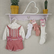 Load image into Gallery viewer, Girls 2 Piece Cord Dungaree Shorts With Bows - Pink