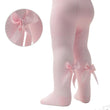 Load image into Gallery viewer, Baby Girls Chevron Tights With Bow - Pink