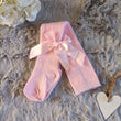 Load image into Gallery viewer, Baby Girls Chevron Tights With Bow - Pink