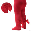 Load image into Gallery viewer, Baby Girls Chevron Tights With Bow - Red