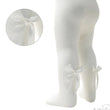 Load image into Gallery viewer, Baby Girls Chevron Tights With Bow - Off White