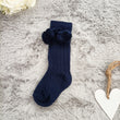 Load image into Gallery viewer, Baby Knee Socks With Pom Poms - Navy