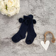 Load image into Gallery viewer, Baby Knee Socks With Pom Poms - Navy