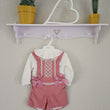 Load image into Gallery viewer, Girls 2 Piece Cord Dungaree Shorts With Bows - Pink