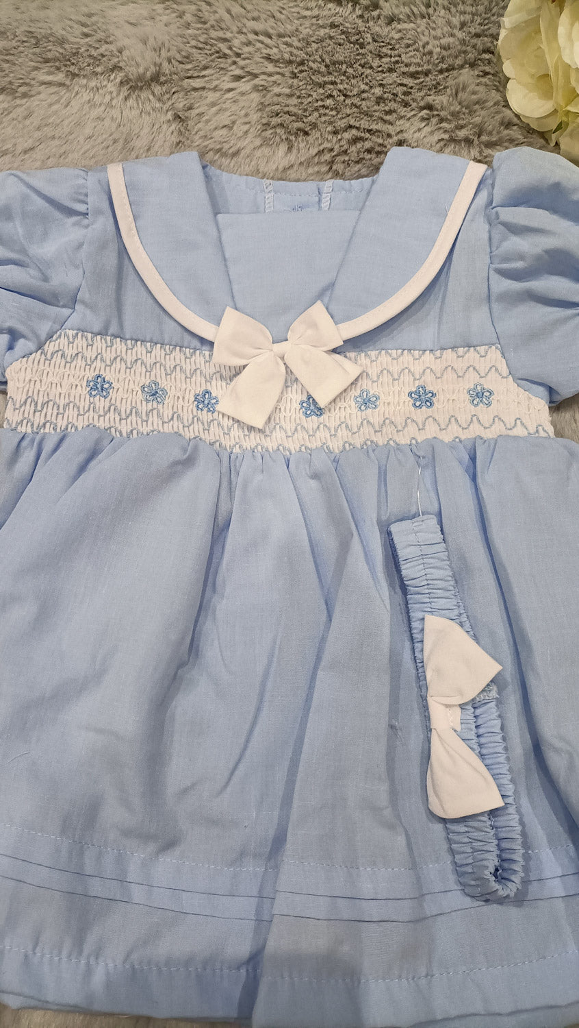 3 Piece Bow Dress - Blue