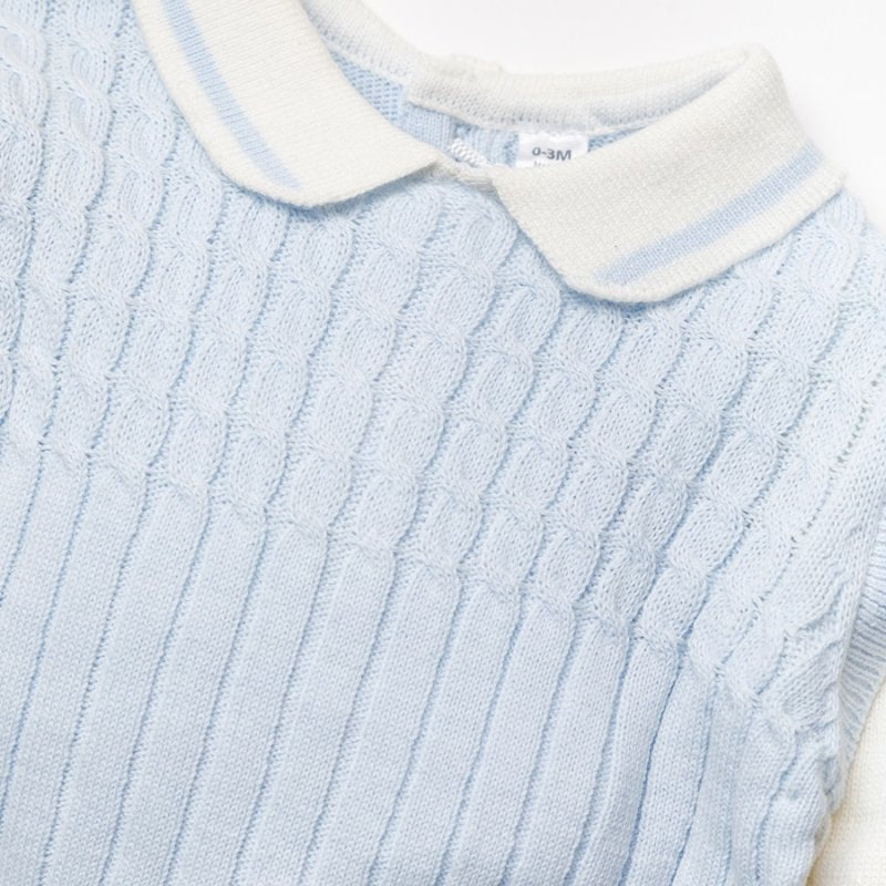 Baby Boys Knitted 2 Piece Set - Blue