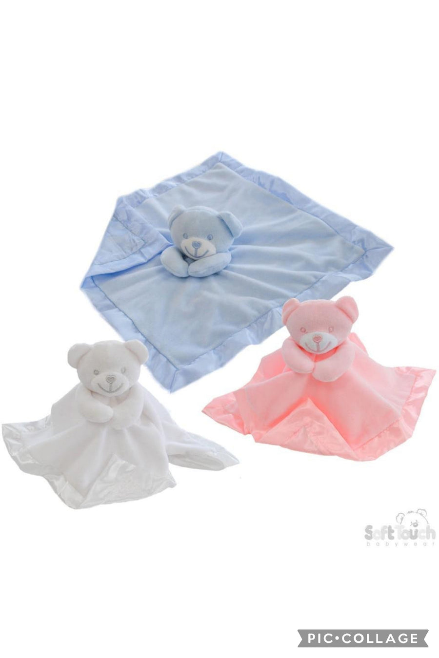 Baby Bear Comforter - White, Pink Or Blue
