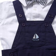 Load image into Gallery viewer, Baby Boys Dungaree &amp; Bodysuit With Bowtie - Navy
