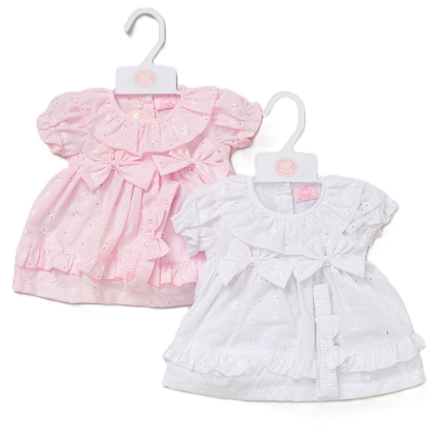 Baby Girls Dress, Pant & Headband Set - White