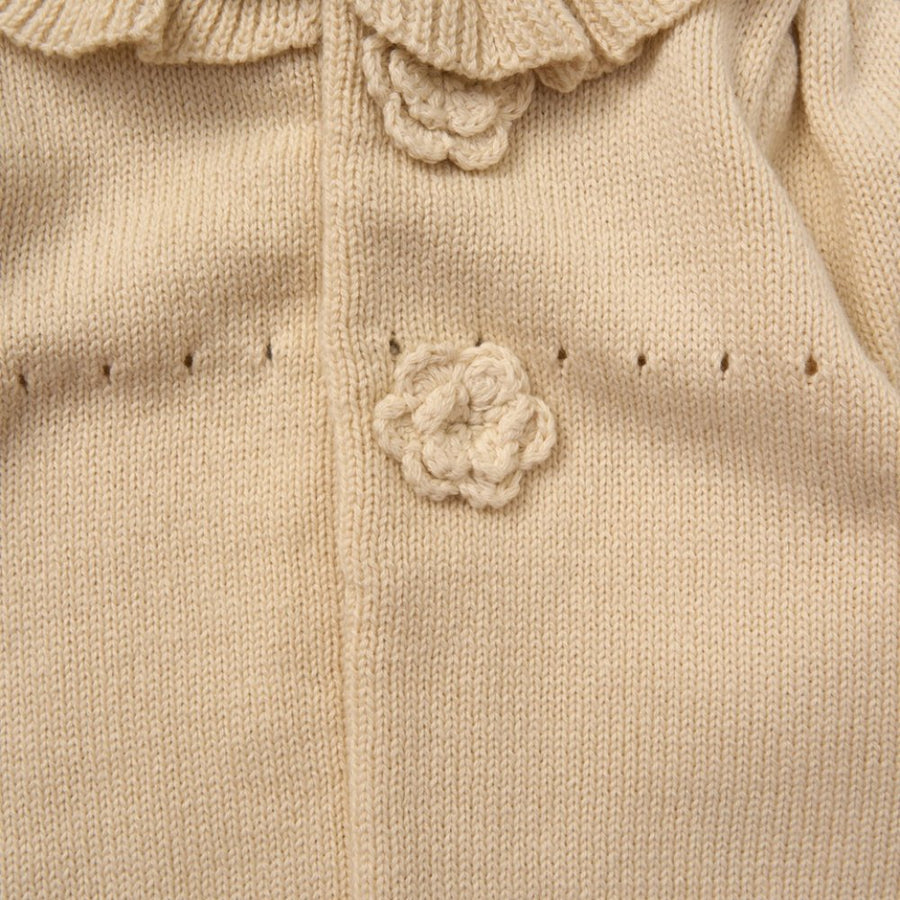 Baby Girls 2 Piece Knitted Outfit - Beige