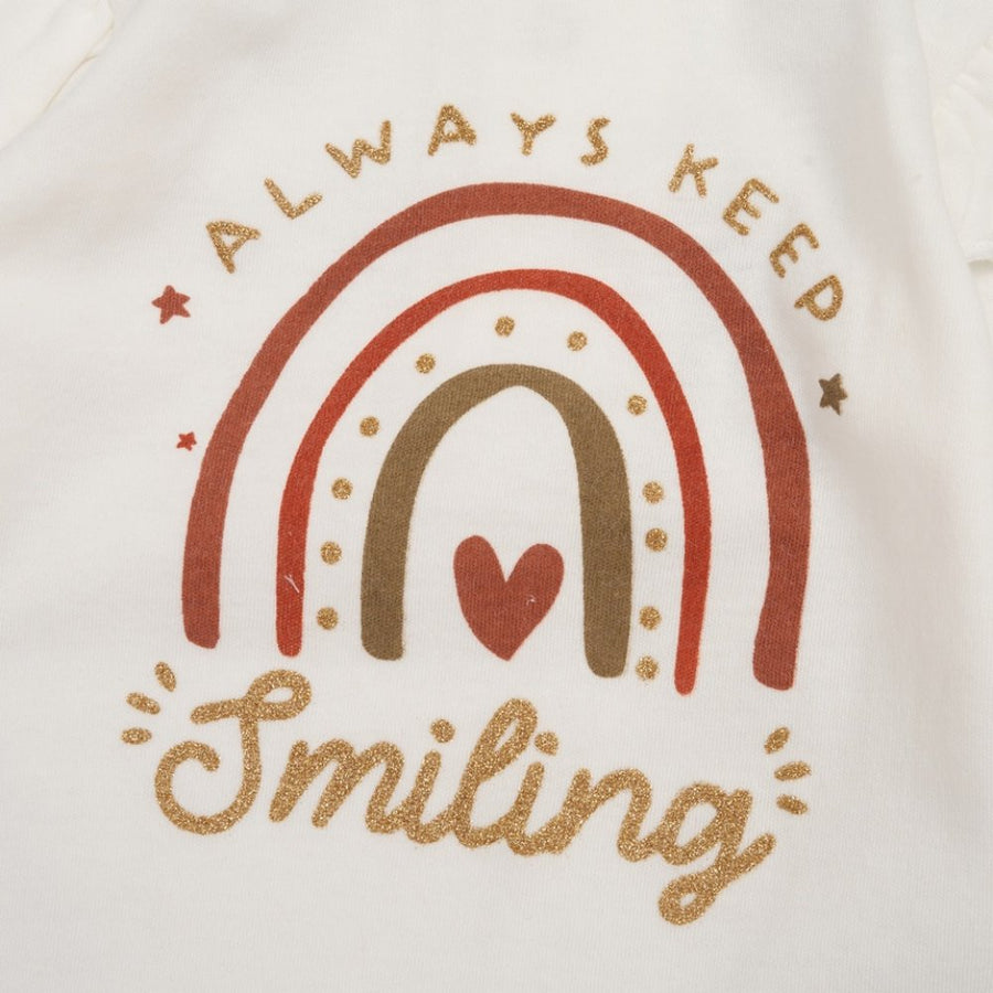 Girls Faux Fur Gilet, Top & Leggings Set - Beige