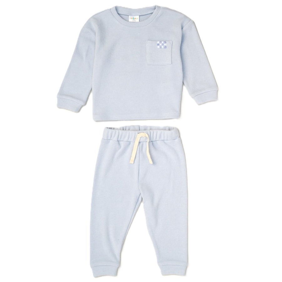 Baby Boys Brushed Rib Sweatshirt & Joggers - Sky