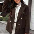 Load image into Gallery viewer, Arla Boucle Blend Blazer Coat - Dark Brown
