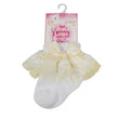 Load image into Gallery viewer, Baby Lace Socks With Flower Trim &amp; Bow - Lemon
