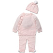 Load image into Gallery viewer, Baby Girls Cable Knit 3 Piece Set - Pink
