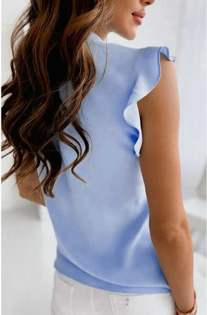 Alison Frill Tie Up Blouse - Blue