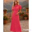 Load image into Gallery viewer, Amelia Open Back Polka Dot Midaxi Dress - Orange
