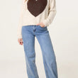 Load image into Gallery viewer, Bold Heart Crew Neck Knit Jumper - Stone/Choc
