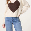 Load image into Gallery viewer, Bold Heart Crew Neck Knit Jumper - Stone/Choc
