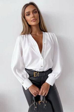 Charis Ruched Detail Blouse - Ivory