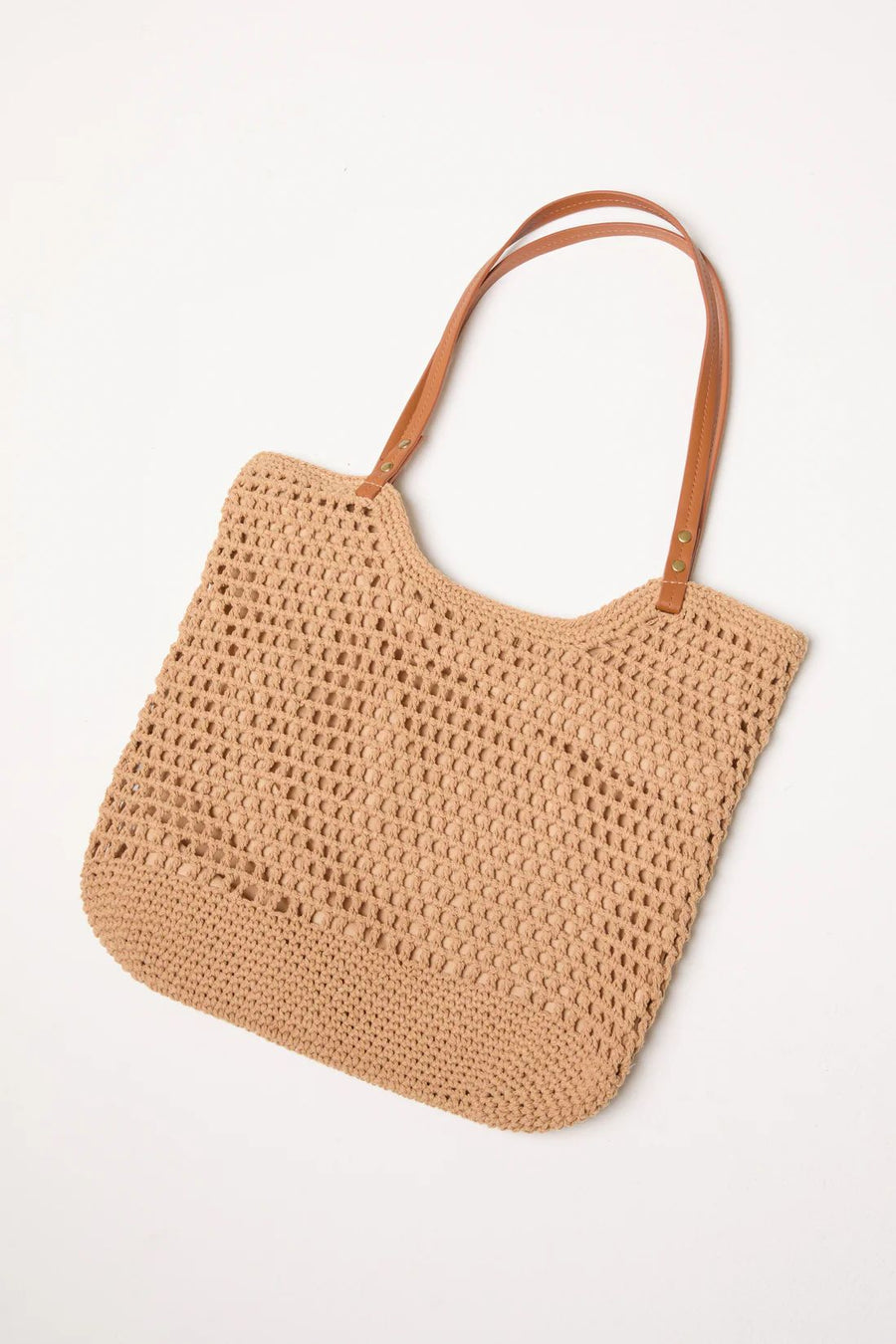Crochet Tote Bag - Brown