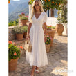 Load image into Gallery viewer, Davina Cotton Shirred Waist Midi Dress - Ivory
