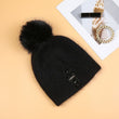 Load image into Gallery viewer, Decorative Perlies Accent Pom Pom Hat - Black
