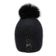 Load image into Gallery viewer, Decorative Perlies Accent Pom Pom Hat - Black
