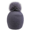 Load image into Gallery viewer, Decorative Perlies Accent Pom Pom Hat - Grey
