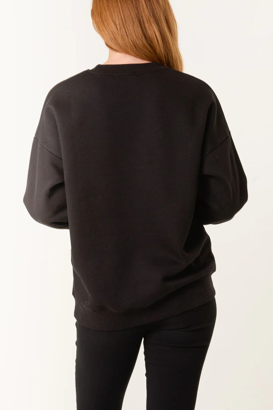 Embellished + Animal Heart Sweatshirt - Black