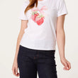 Load image into Gallery viewer, Embellished Strawberry Bow T-Shirt - White
