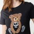 Load image into Gallery viewer, Embellished Teddy Bear T-Shirt - Black
