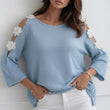 Load image into Gallery viewer, Emma Floral Applique Cold Shoulder - Blue
