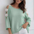 Load image into Gallery viewer, Emma Floral Applique Cold Shoulder - Green

