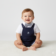 Load image into Gallery viewer, Baby Boys Dungaree &amp; Bodysuit With Bowtie - Navy
