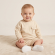 Load image into Gallery viewer, Baby Boys Sweatshirt &amp; Shorts Set - Beige
