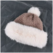 Load image into Gallery viewer, Faux Fur Trim Pom Pom Hat - Beige
