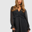 Load image into Gallery viewer, Flowy Chiffon Smock Dress - Black
