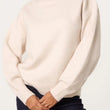 Load image into Gallery viewer, Gold Button Shoulder High Neck Jumper - Stone
