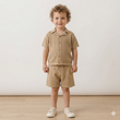 Load image into Gallery viewer, Boys True Knit Shirt &amp; Shorts - Beige
