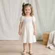 Load image into Gallery viewer, Girls Smocked Dress &amp; Bobble Set - White
