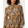 Load image into Gallery viewer, High Neck Shirred Waist Midi Dress - Khaki
