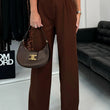 Load image into Gallery viewer, Kym Pocket Detail Wide Leg Trousers - Brown
