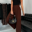 Load image into Gallery viewer, Kym Pocket Detail Wide Leg Trousers - Brown
