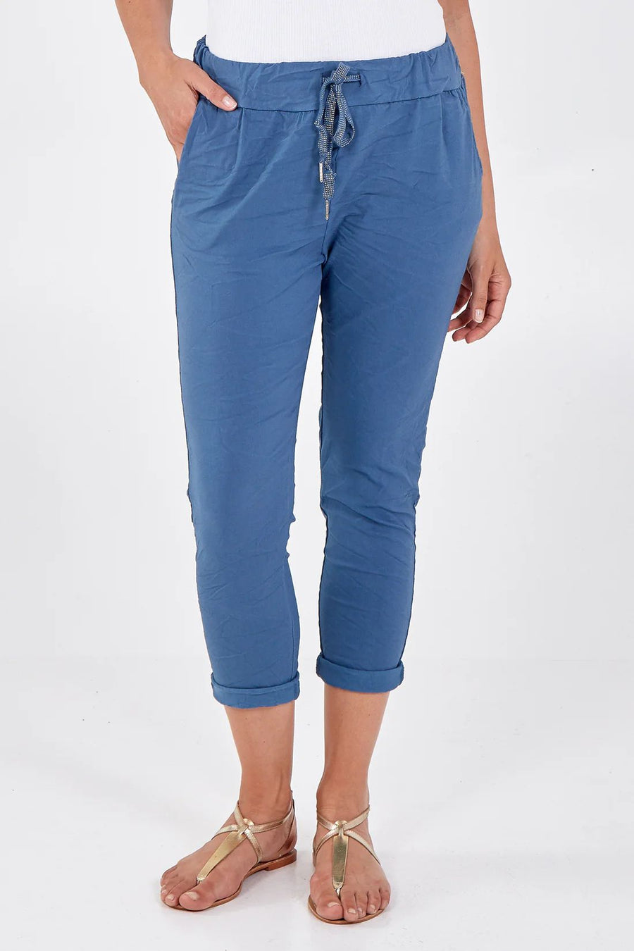Magic Plain Smart Non-Crush Trouser - Denim