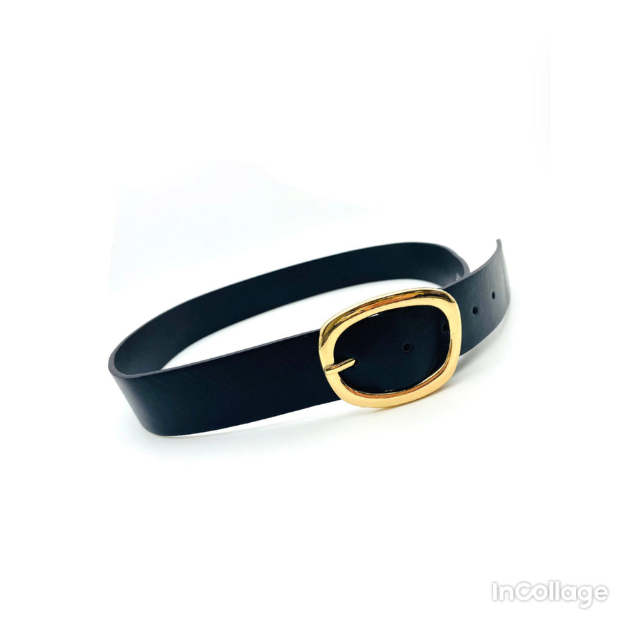 Oval Buckle Belt - Black