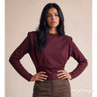 Load image into Gallery viewer, Padded Shoulders Cinched Top - Burgundy
