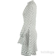 Load image into Gallery viewer, Polka Dot Ruffle Neck Shift Dress - White

