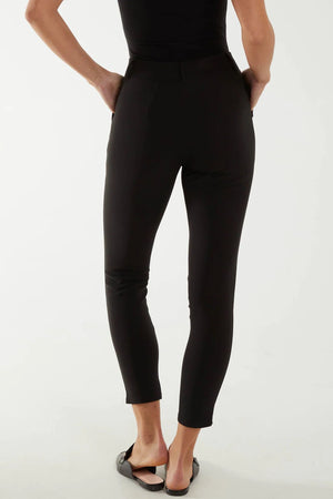 Ponte Pocket Slim Fit Trousers - Black