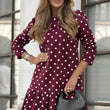 Load image into Gallery viewer, Poppy Frill Polka Dots Dress - Wine
